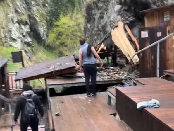 알마티 알마-아라산 계곡 낙석, 온천 시설 붕괴